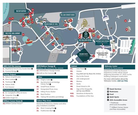 Map of Conner Prairie's Grounds for Guests