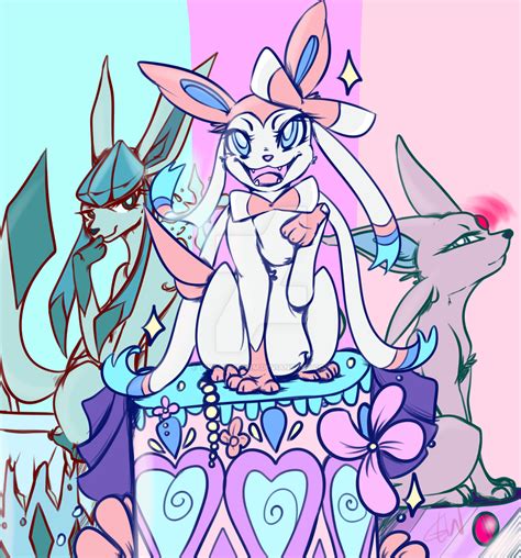 Eeveelution Trio (Sylveon, Glaceon and Espeon) by TimelessForm on DeviantArt