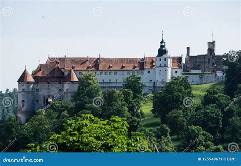 Hellenstein Castle in Heidenheim an Der Brenz at Blue Sky Stock Image ...