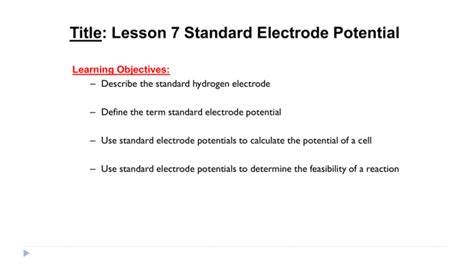 Standard Electrode Potentials