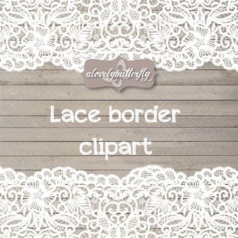 Wedding clipart lace border rustic clipart by alovelybutterfly