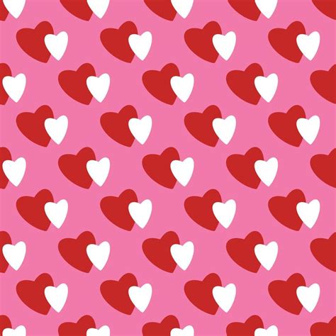 Simple hearts loves seamless pattern. Valentines day background. Flat ...