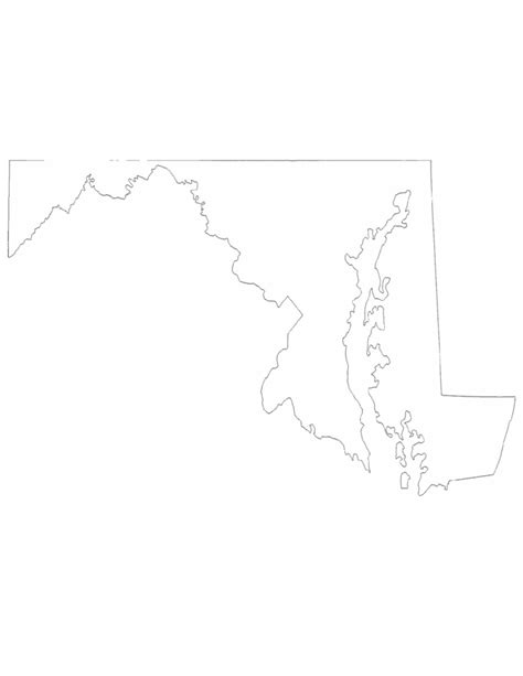 Maryland State Outline Map Free Download