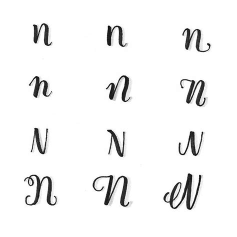 Letter N in 12 styles for #SimpleAlphabets Learn Calligraphy, Modern Calligraphy, Letter N ...