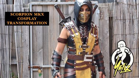 MORTAL KOMBAT | MKX Scorpion Cosplay Transformation | JUST YELIZ - YouTube