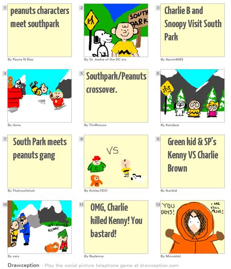 peanuts characters meet southpark - Drawception