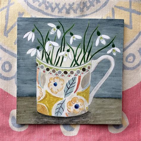 'Bloomsbury cup and snowdrops' another small painting in my Bloomsbury ...