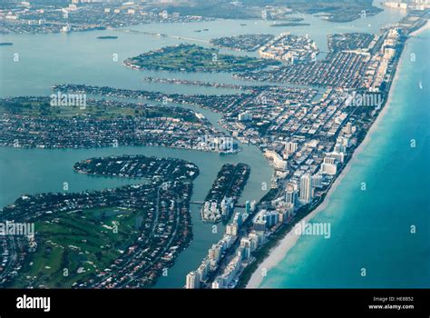 The aerial view of Miami Beach (Florida Stock Photo - Alamy