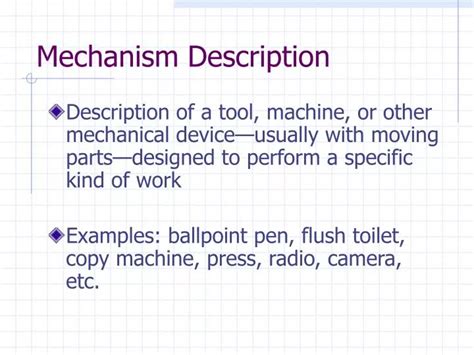 PPT - Mechanism Description PowerPoint Presentation, free download - ID:5550927