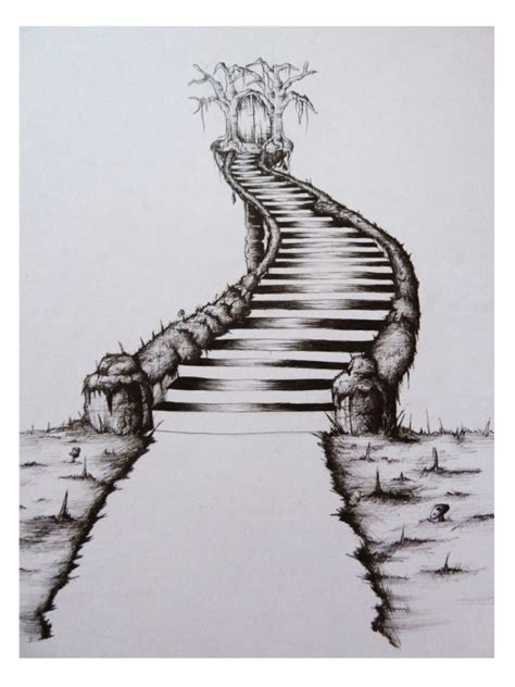 Pinterest | Landscape drawings, Stair art, Stairway art