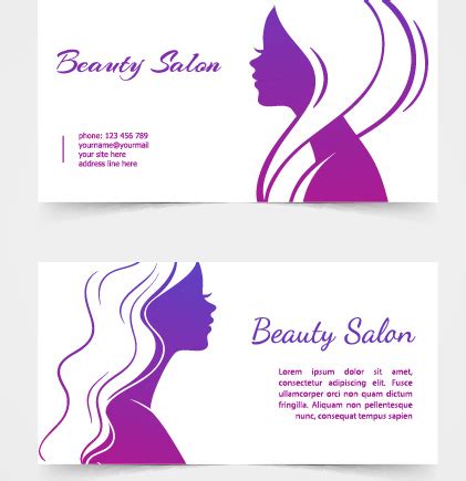 Exquisite Beauty Salon Business Cards Vector-vector Misc-free Vector Free Download