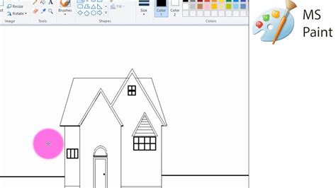 Simple Home Drawing in MS Paint || MS Paint Drawing Tutorial ...