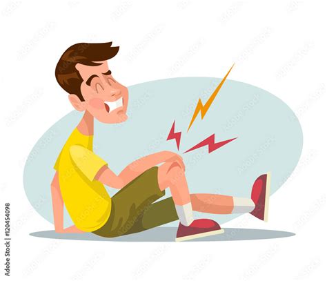 Man character with broken leg. Vector flat cartoon illustration Stock Vector | Adobe Stock