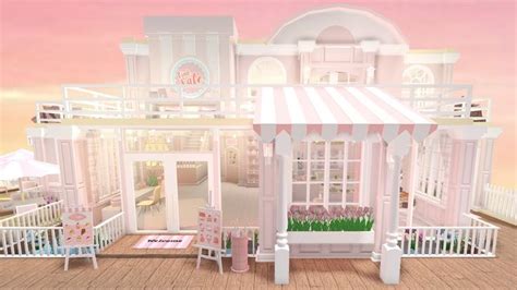 Bloxburg : Pink Cafe Tour & Speedbuild Part 1 | Привлекательные вещи, Симс, Пейзажи