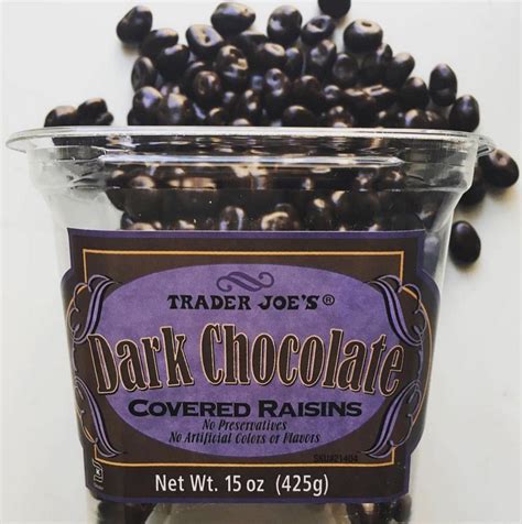 Trader Joe's Dark Chocolate Covered Raisins | Chocolate covered raisins, Chocolate raisins, Food