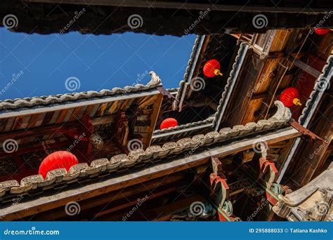 The Interior Roofs of Fujian Earthen Buildings in Hekeng Village Stock Image - Image of house ...