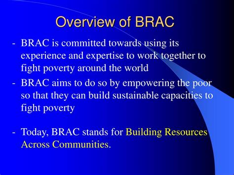 PPT - BRAC Microfinance Program in Bangladesh and its International Replications A BRAC ...