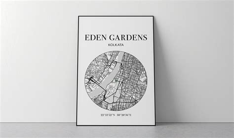 Eden Gardens Cricket Stadium Map Print | Etsy