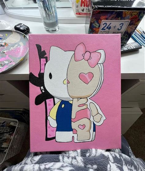 Pin by liyah on Hello kitty | Diy canvas art painting, Cute canvas paintings, Canvas painting ...