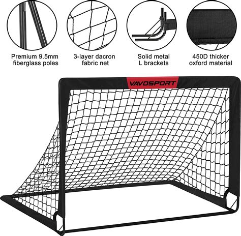 Kids Soccer Goals for Backyard Set - 2 of 4' X 3' Portable Soccer Goal ...