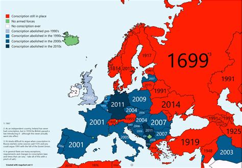 Conscription in Europe : r/MapPorn