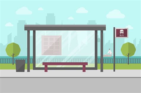 Bus Stop Stock Illustration - Download Image Now - iStock