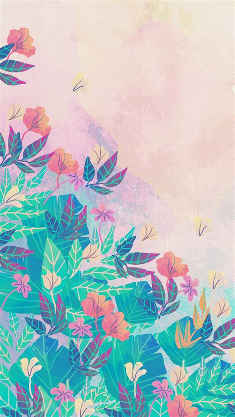 Watercolor Flowers Background Wallpaper iPhone