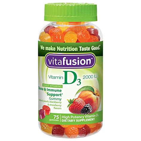 2 Pk Vitafusion Vitamin D3 2000 IU Gummy Adult Vitamins Dietary ...