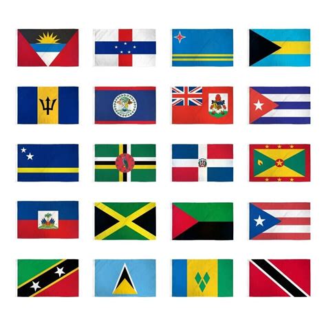 Set of 20 Caribbean Country Flags 3 X 5 Ft Countries of the Caribbean ...