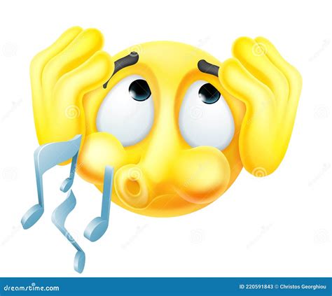 Emoticon Emoji Ignoring Covering Ears Whistling Stock Vector ...