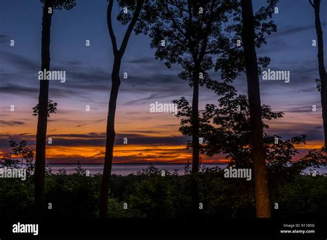 Door County sunset Stock Photo - Alamy