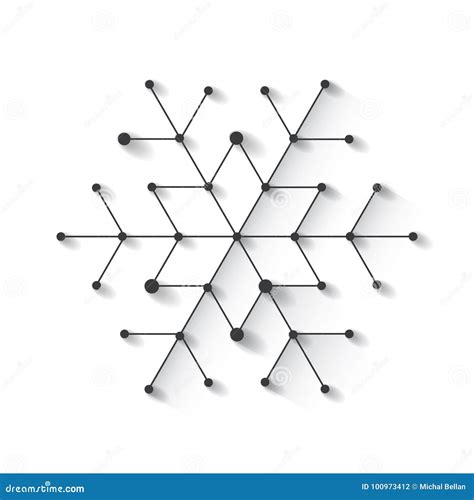 Minimalistic Christmas Snowflake. Background with Simply Low Poly Winter Theme Stock ...