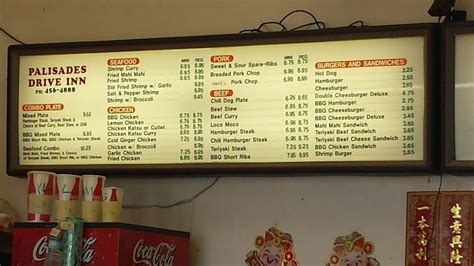 Menu at Palisades Drive Inn BBQ, Pearl City, Auhuhu St