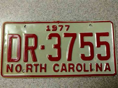 North Carolina license plate