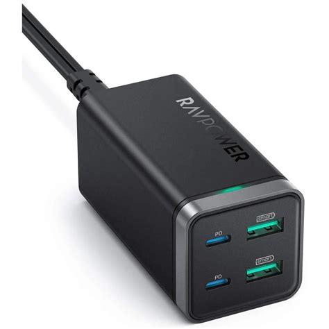 RAVPower 65W 4-Port Desktop USB Charging Station (2x USB-C and 2x USB-A) - The Wicked Weekend