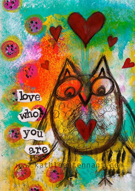 Love Who You Are Mixed Media Art Print Unframed Art Owl Art | Etsy