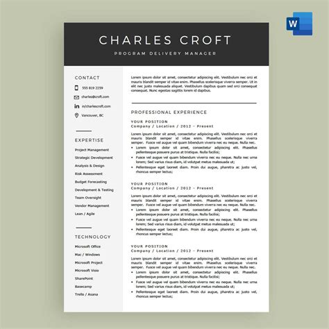 2024 Free Resume Templates Microsoft Word - delia karoline