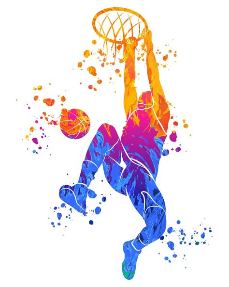 Basketball Watercolor Print Jumpman Basketball Sport Wall Art Nba Poster Giclee Wall Decor Art ...