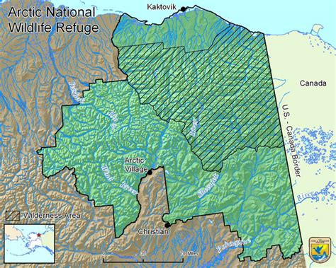 Arctic National Wildlife Refuge Boundary Map - ANWR AK US • mappery