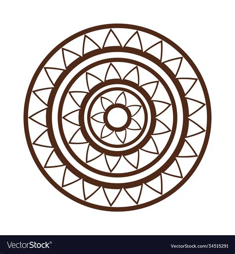 Navratri mandala with brown color in white Vector Image