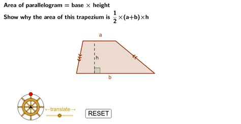 Area of Trapezium (Proof using Parallelogram) – GeoGebra