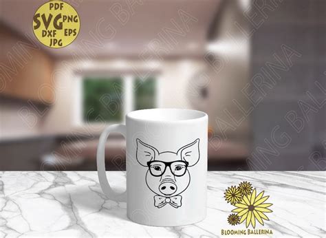 Pig Svg Pig With Glasses Svg Pig With Bowtie Svg Farm Svg - Etsy