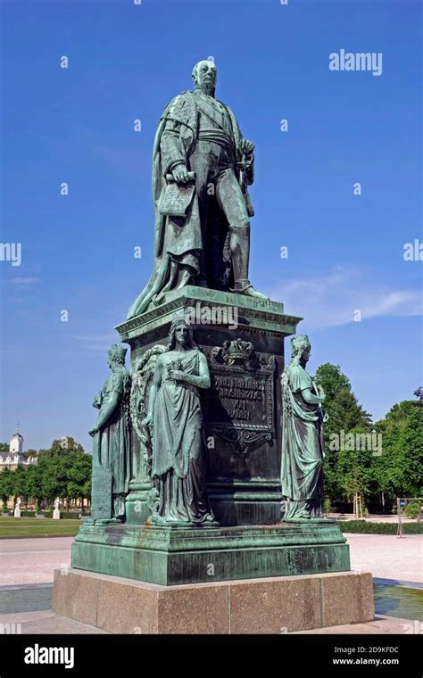 Karlsruhe palace and grand duke karl friedrich of baden denkmal hi-res stock photography and ...