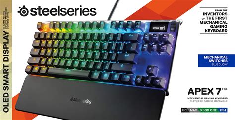 SteelSeries Apex 7 TKL Compact Mechanical Gaming Keyboard – OLED Smart ...