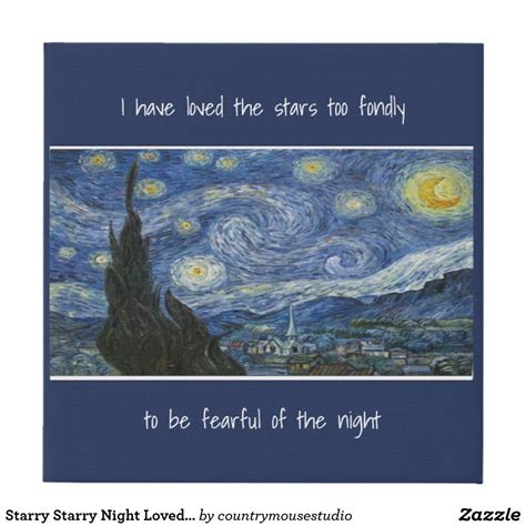 Starry Starry Night Loved the Stars Quote Faux Canvas Print | Zazzle ...