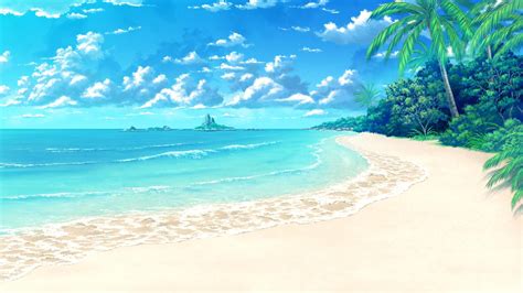 Anime Tropical Beach Scenery Wallpaper | 2048x1152 | ID:53437 ...