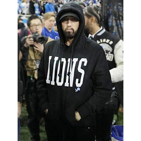 Eminem Lions Hoodie | Detroit Lions Eminem Black Hoodie