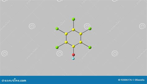 Pentachlorophenol Molecular Structure on Grey Stock Illustration - Illustration of chemistry ...