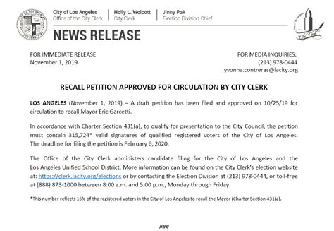 Recall Los Angeles Mayor Eric Garcetti: OFFICIAL RECALL PETITION DOWNLOAD