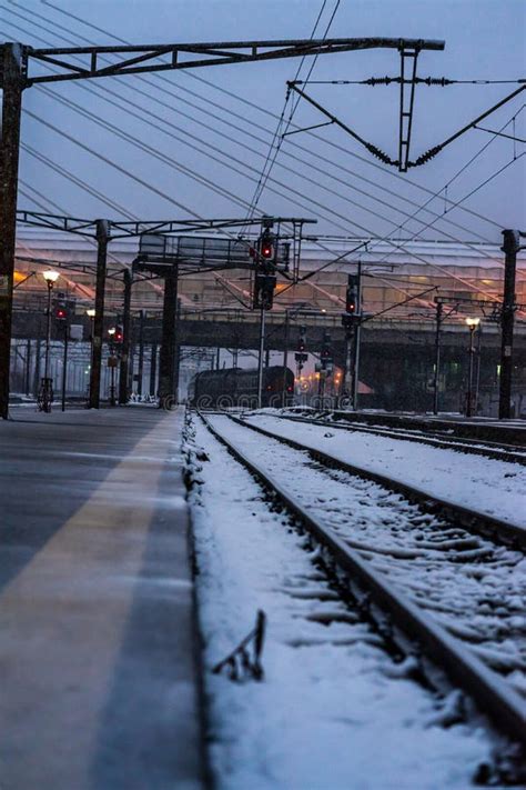 Northern Railway Station (Gara De Nord) during a Cold and Snowy Day in ...